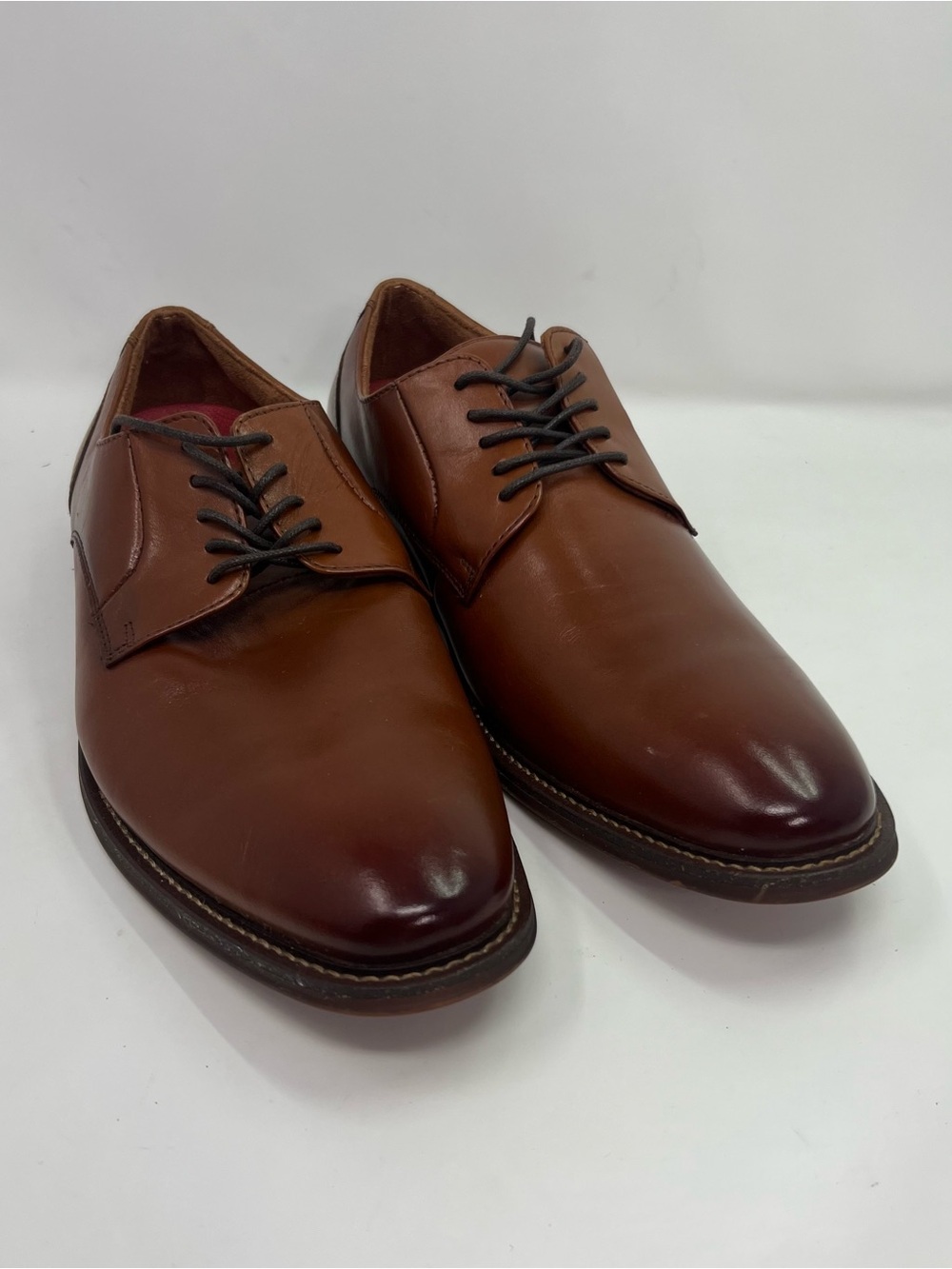 Stacy Adams Redzone Collection Men’s Brown Leather Shoes Lace Up Plain Toe 8.5